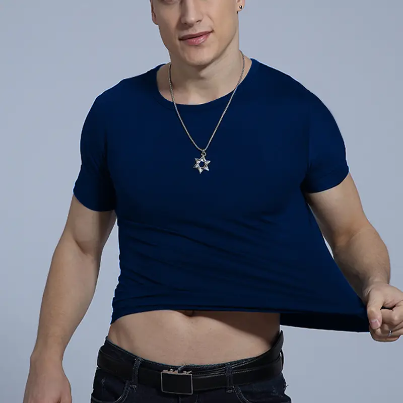 Men's Black Crop T-Shirt 2023 Short Sleeve - Image 3