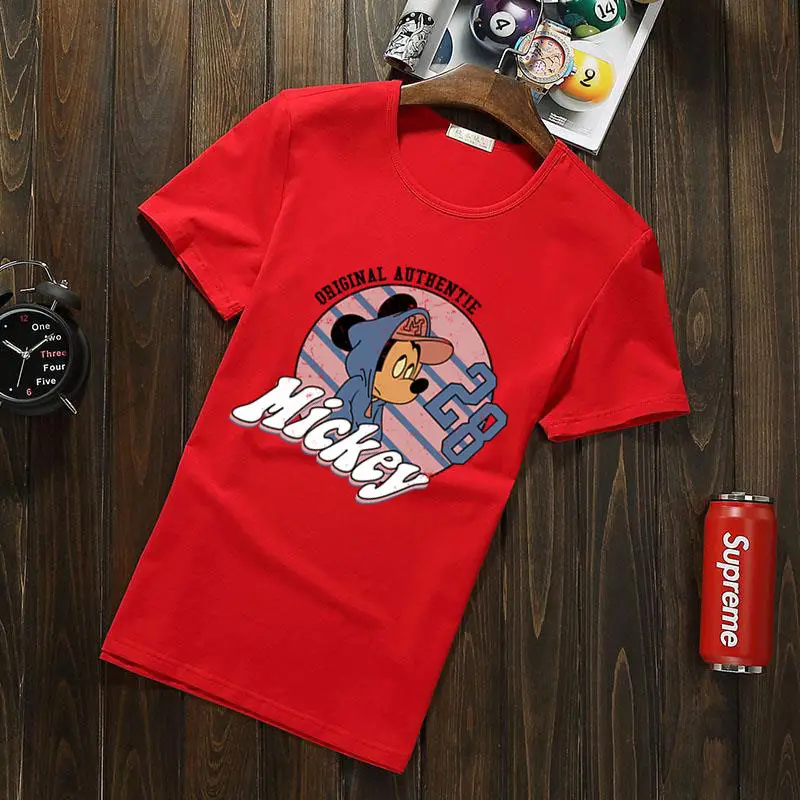 Navy Mickey Mouse Cotton T-Shirt with Graphic Print - Image 2