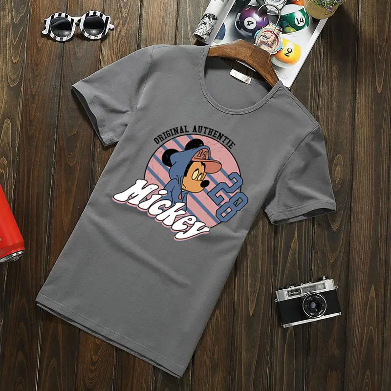 Navy Mickey Mouse Cotton T-Shirt with Graphic Print - Image 3