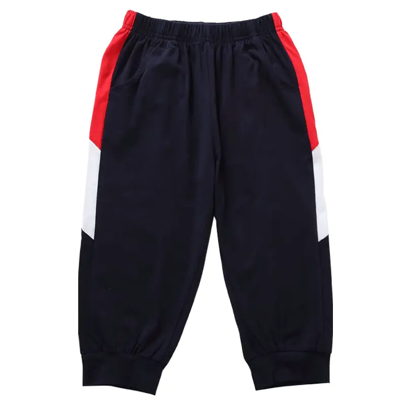 First Grade Kids Sports Suit White Blue Red Stripes