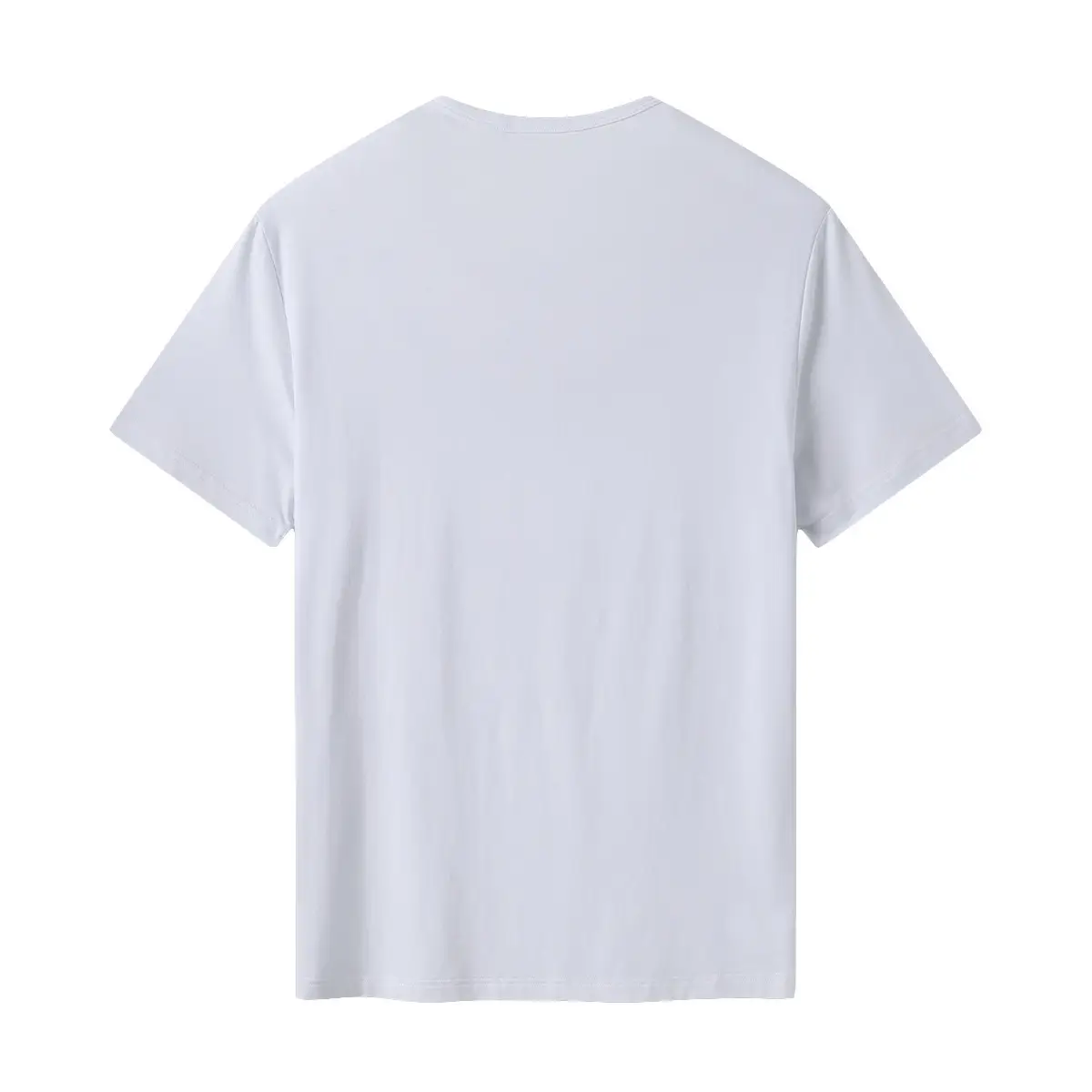 Men White Chinese Print T-Shirt Short Sleeve Round Neck - Image 6