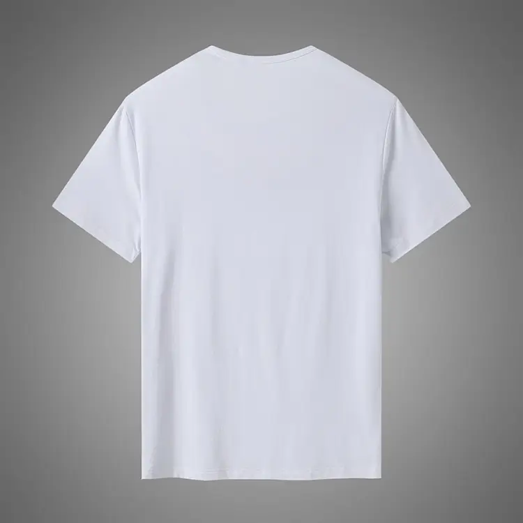 Men White Chinese Print T-Shirt Short Sleeve Round Neck — feature 6