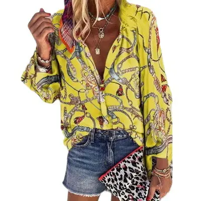 Red Paisley Long Sleeve Women's Shirt 2022 - Image 8