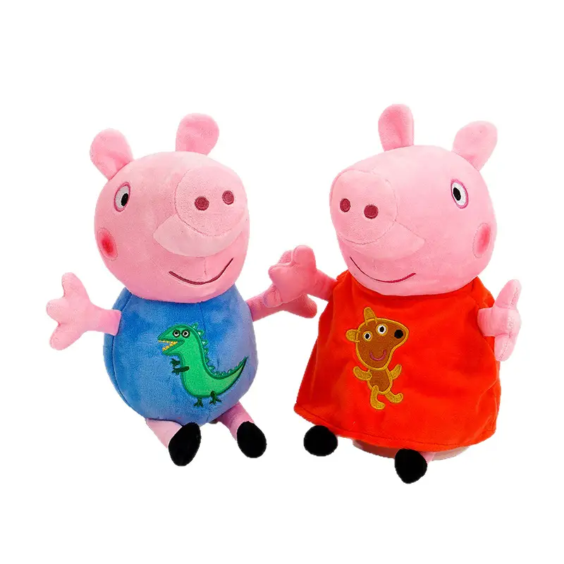 Authentic Peppa Pig Stuffed Toy Doll Family of Four Toddlers George Doll Rag Doll Pig Grandpa Grandma