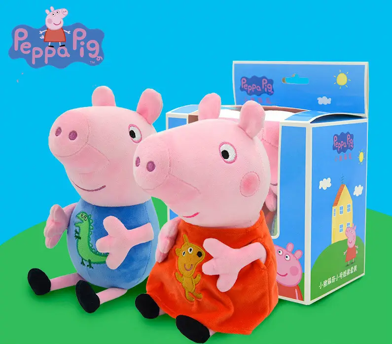 Authentic Peppa Pig Stuffed Toy Doll Family of Four Toddlers George Doll Rag Doll Pig Grandpa Grandma