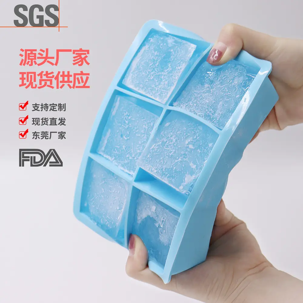 Factory Wholesale 6-Compartment Silicone Ice Cube Tray with Lid - Image 8