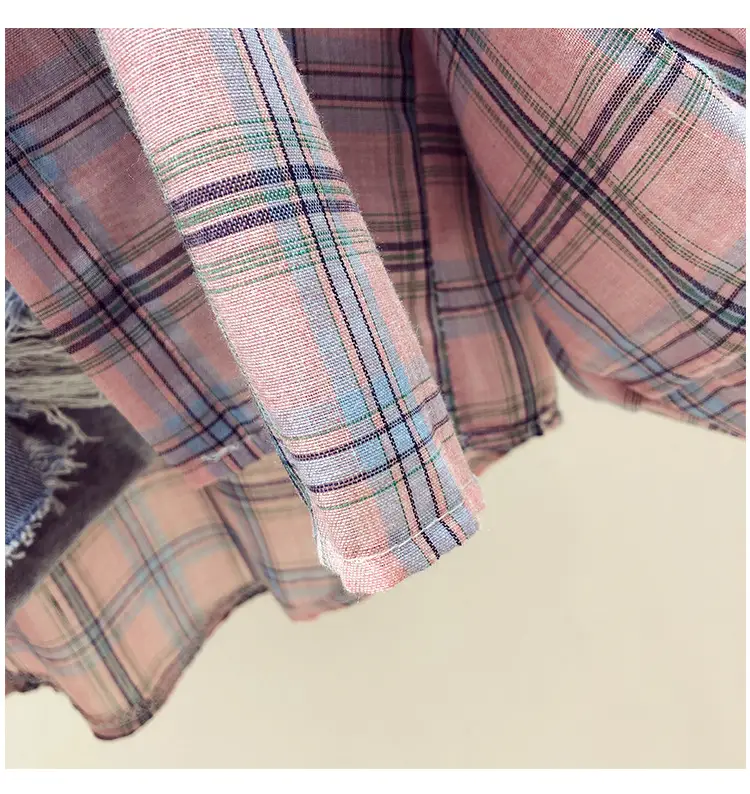 Women Plaid Shirt Spring Summer 2021 Loose Fit Korean Style — feature 20