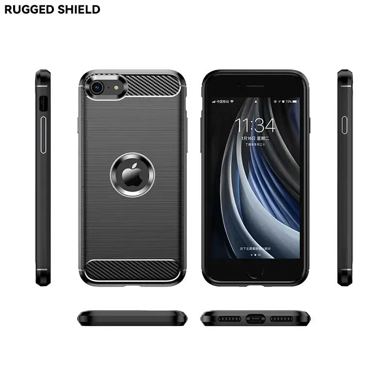 Apple iPhone Se2/Se3 Protective Case Brushed Carbon Fiber - Image 8