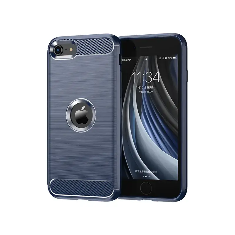 Apple iPhone Se2/Se3 Protective Case Brushed Carbon Fiber - Image 2