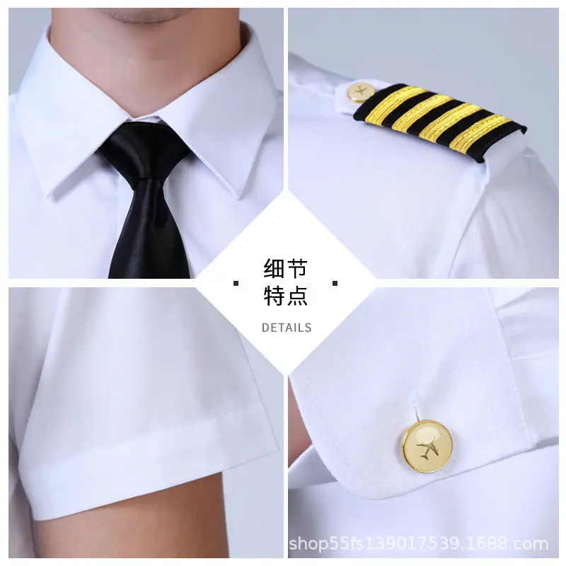 Men's White Long Sleeve Security Shirt with Black Tie - Image 5