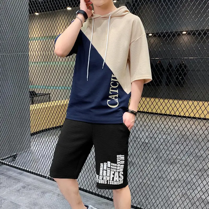 Korean Style Half Sleeve T-Shirt Set Black Yellow - Image 4