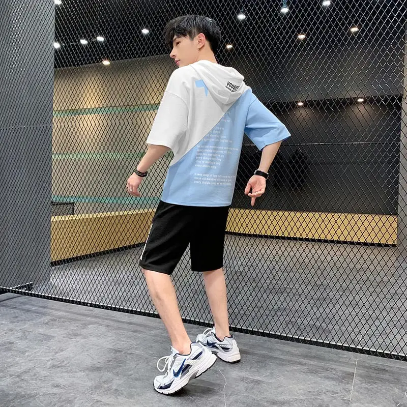 Korean Style Half Sleeve T-Shirt Set Black Yellow - Image 5