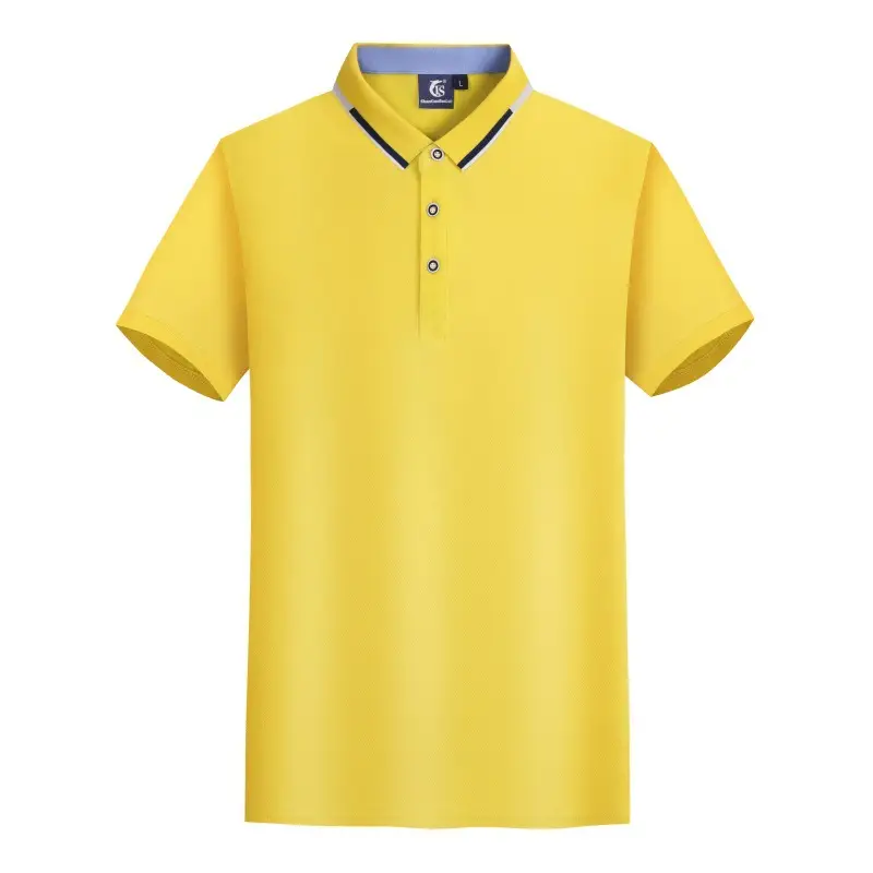 Men Yellow Polo Shirt with Brand Logo - Image 2
