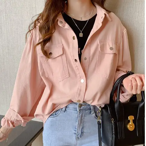 White Loose Long Sleeve Women's Shirt 2026 Spring - Image 3