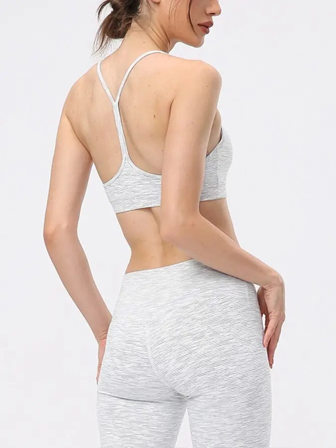 Women's Gray Back Yoga Bra for Fitness & Comfort
