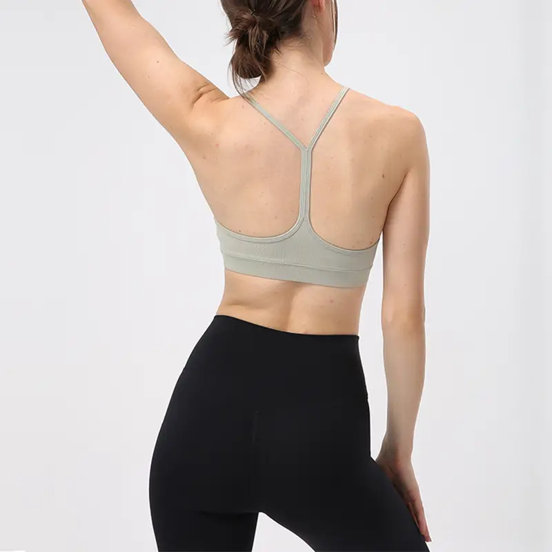 Women's Gray Back Yoga Bra for Fitness & Comfort
