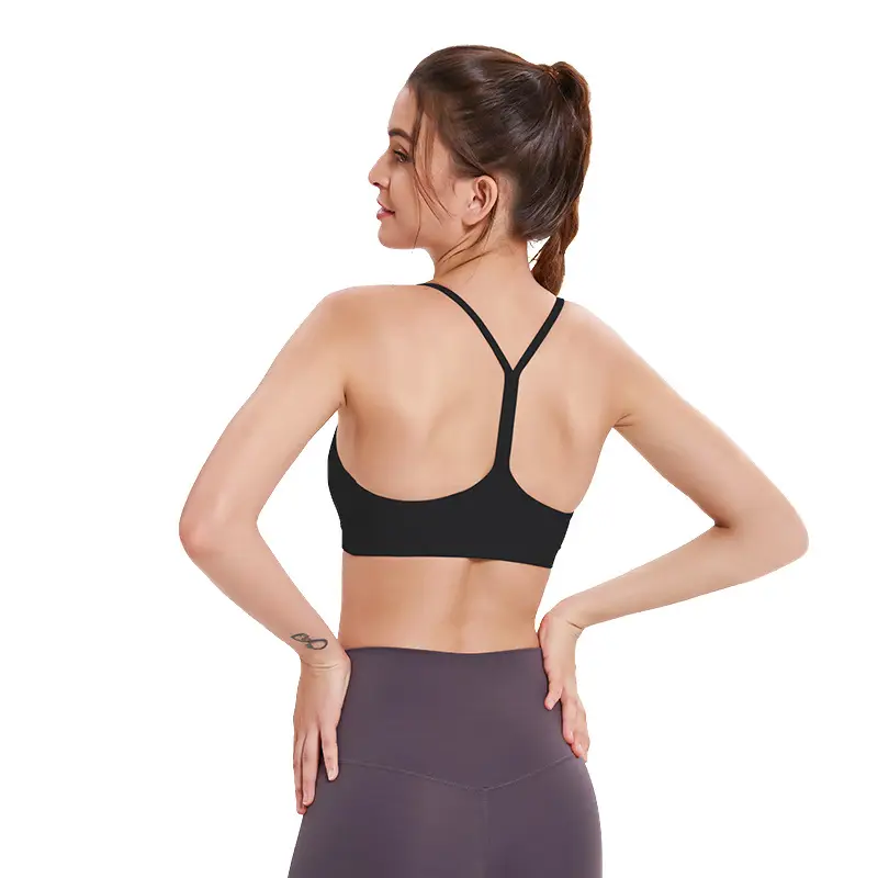 Women's Gray Back Yoga Bra for Fitness & Comfort