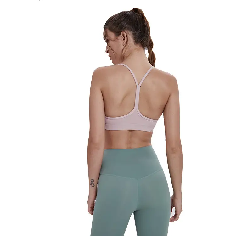 Women's Gray Back Yoga Bra for Fitness & Comfort