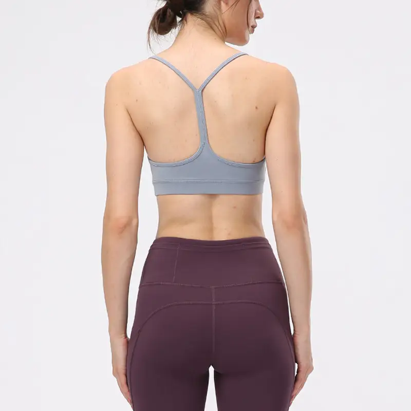 Women's Gray Back Yoga Bra for Fitness & Comfort