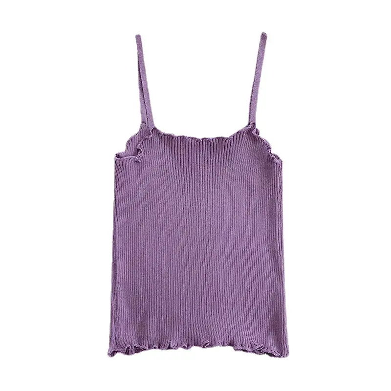 Women's Summer Knit Camisole with Wooden Ear Bumps