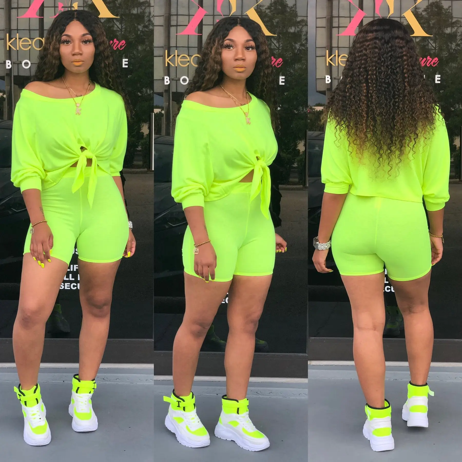 2023 Pink Crop Top Shorts Two-Piece Set for Women - Image 11