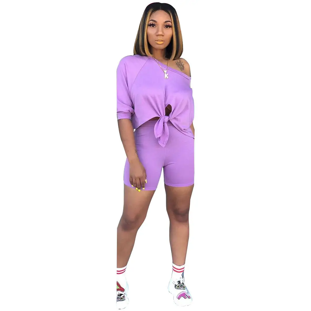 2023 Pink Crop Top Shorts Two-Piece Set for Women - Image 3