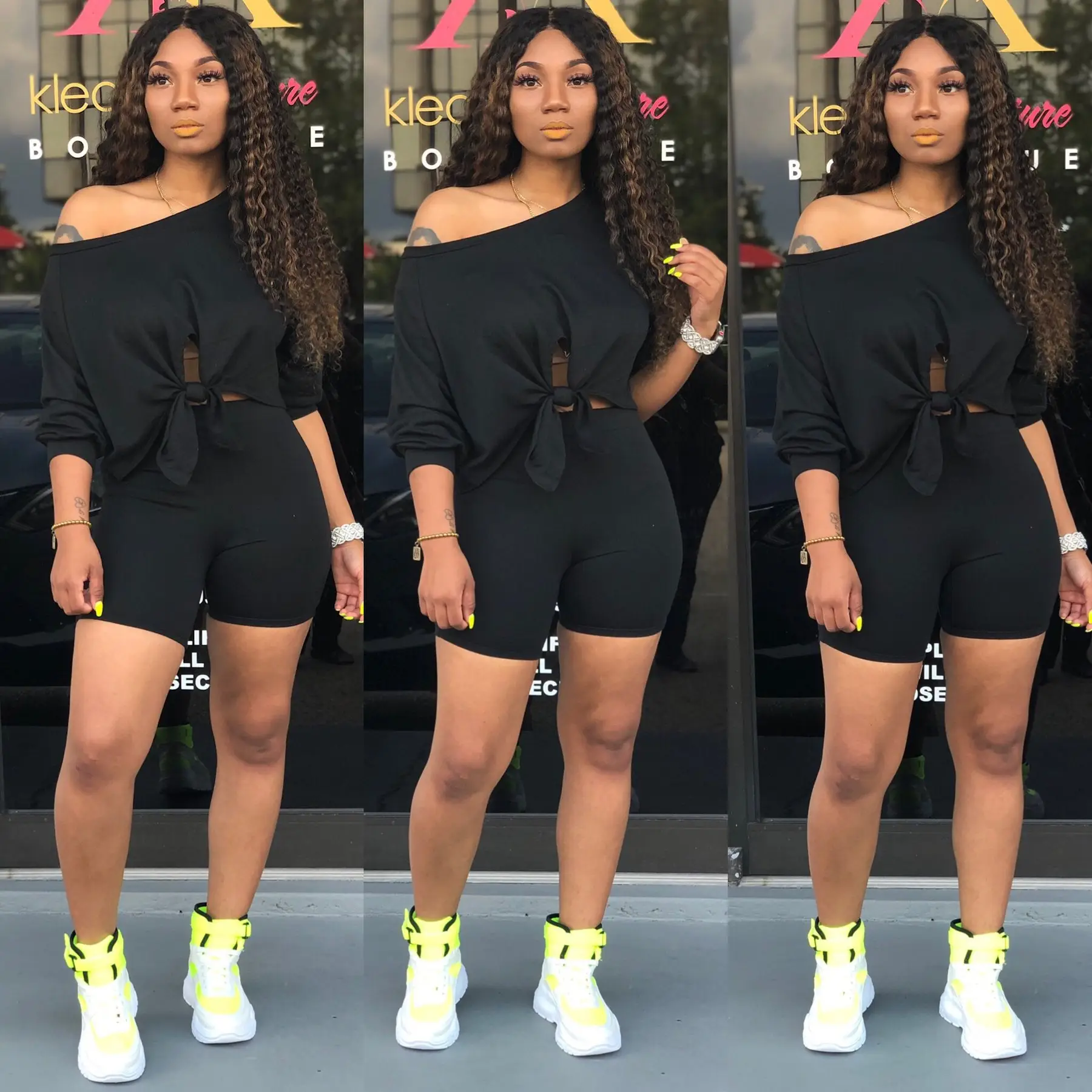 2023 Pink Crop Top Shorts Two-Piece Set for Women - Image 4