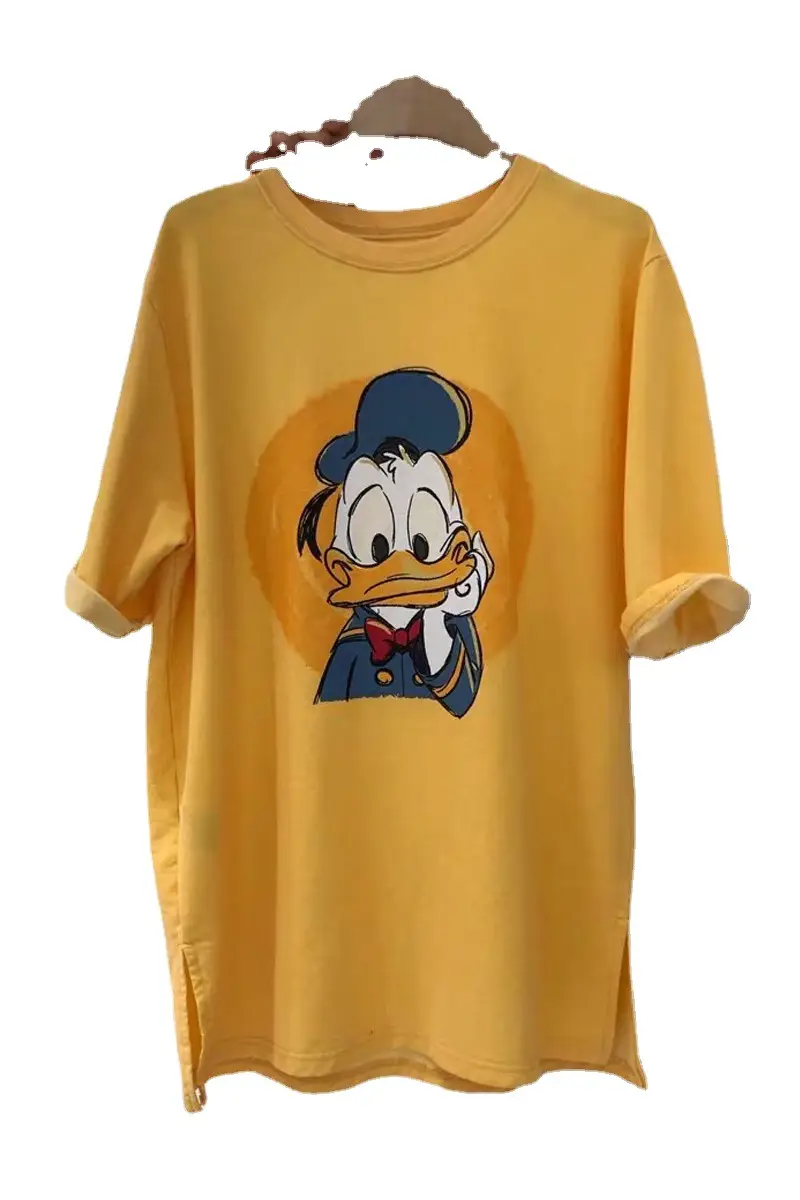Women Korean Cartoon Print T-Shirt Black - Image 5