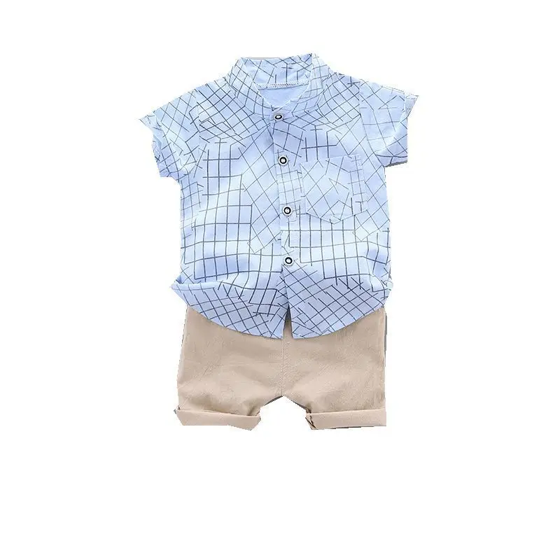 Baby Plaid Shirt Red Shorts White Shoes Set - Image 6