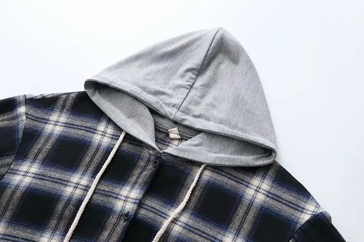 2025 Women Plaid Hooded Long Sleeve Shirt Set — feature 13