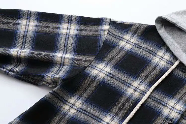 2025 Women Plaid Hooded Long Sleeve Shirt Set — feature 14
