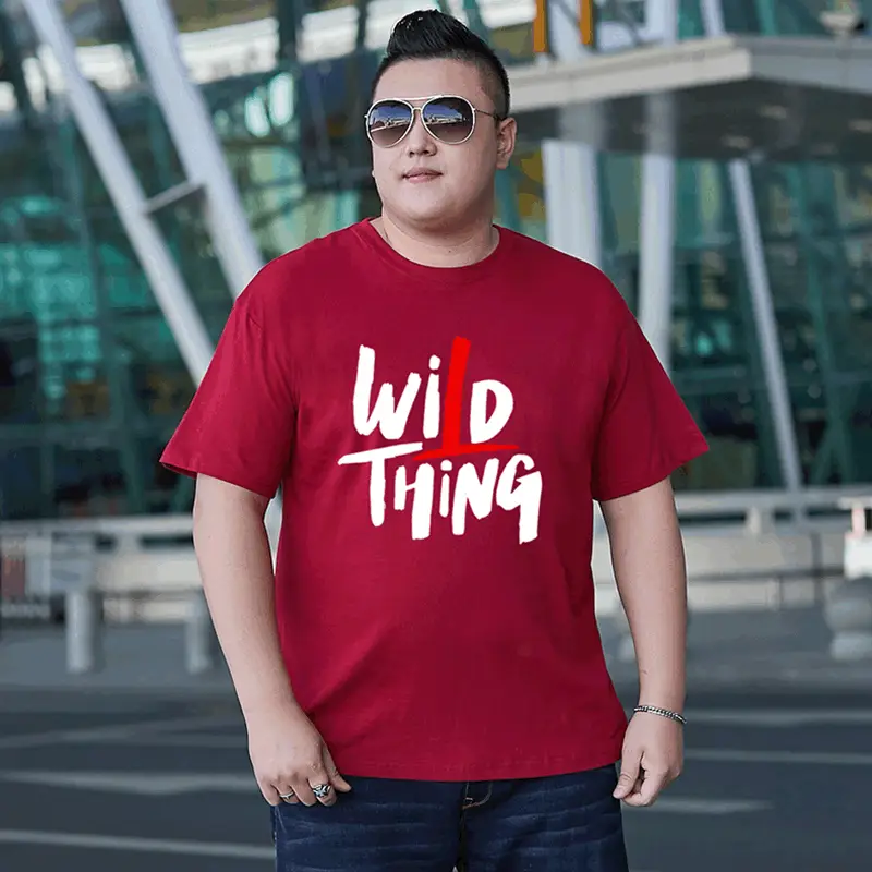 Men Wild Thing Printed Cotton T-Shirt Green Plus Size - Image 2
