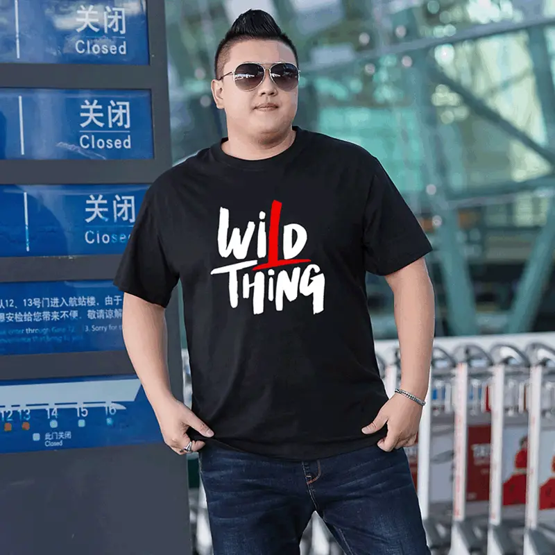 Men Wild Thing Printed Cotton T-Shirt Green Plus Size - Image 5