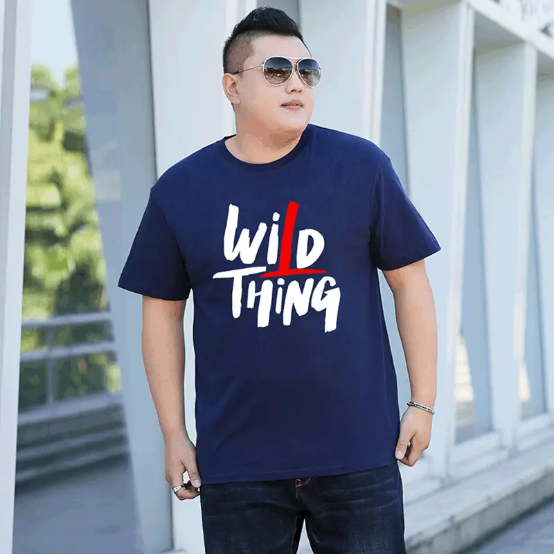 Men Wild Thing Printed Cotton T-Shirt Green Plus Size - Image 6