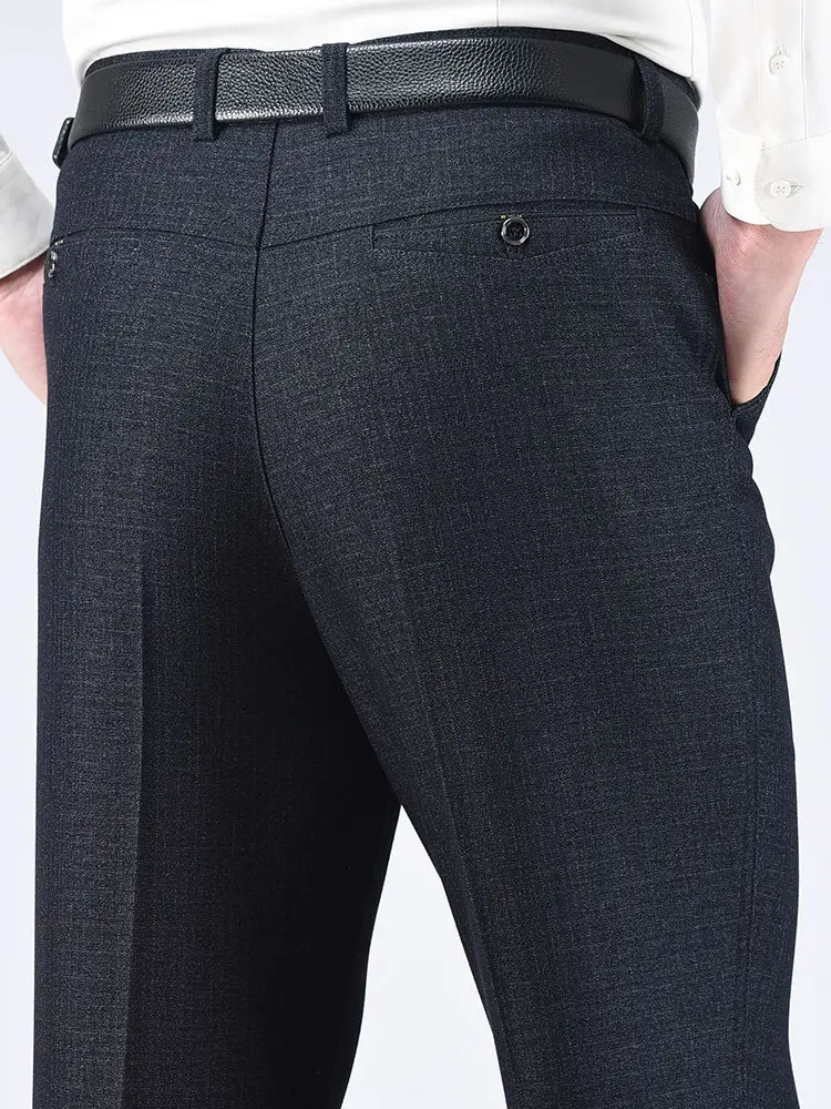 Middle-aged Men Grey Waist Pants Thin 60yo - Image 21