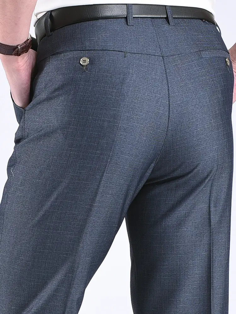 Middle-aged Men Grey Waist Pants Thin 60yo - Image 23