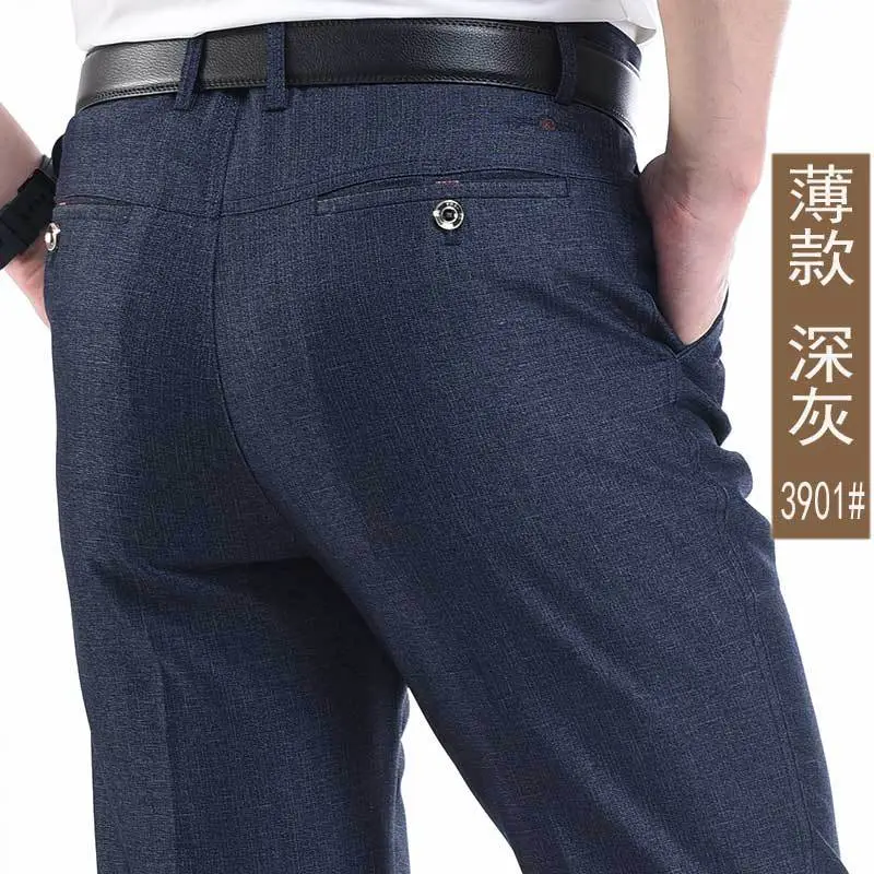 Middle-aged Men Grey Waist Pants Thin 60yo - Image 10