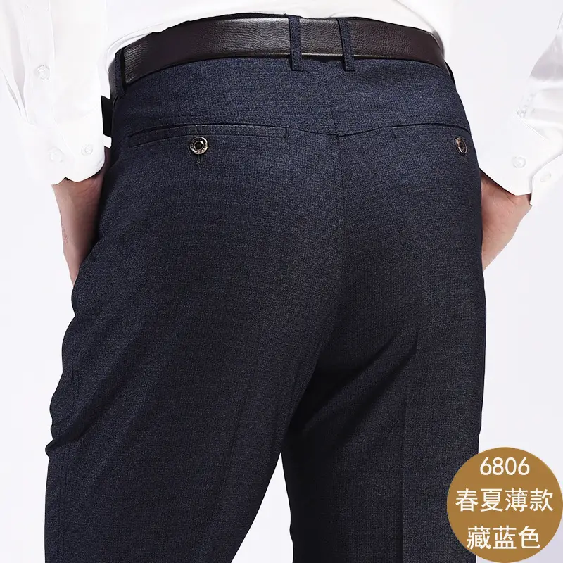 Middle-aged Men Grey Waist Pants Thin 60yo - Image 16