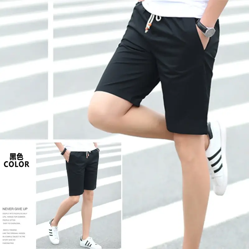 Men Large Cotton Casual Shorts Light Blue Summer - Image 8