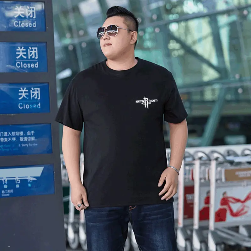 Teenage Plus Size Cotton Printed T-Shirt Grey - Image 2
