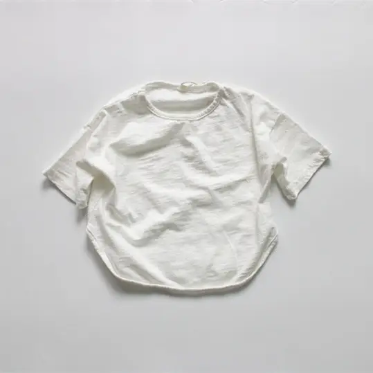 2026 Spring Girls Base Layer T-Shirt Brown Round Neck Loose Fit Cotton — feature 10