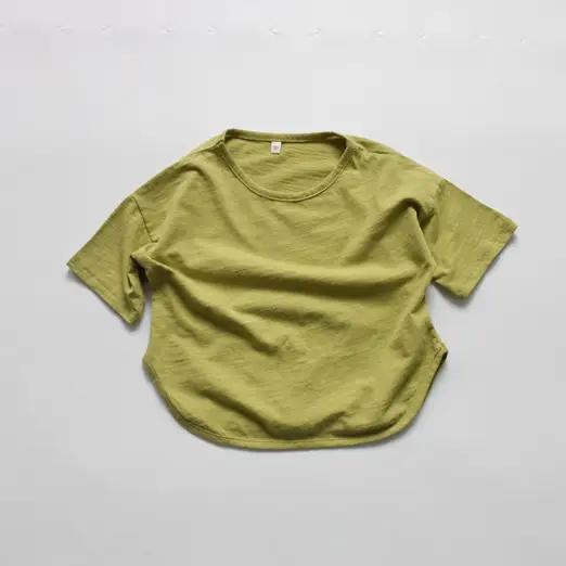 2026 Spring Girls Base Layer T-Shirt Brown Round Neck Loose Fit Cotton — feature 13