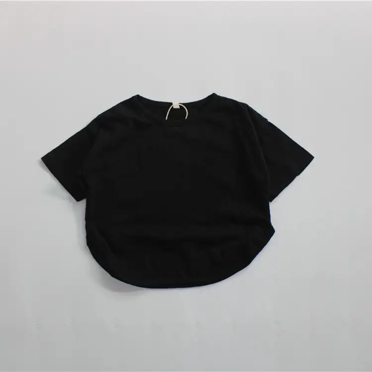 2026 Spring Girls Base Layer T-Shirt Brown Round Neck Loose Fit Cotton — feature 14