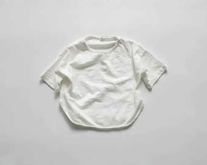 2026 Spring Girls Base Layer T-Shirt Brown Round Neck Loose Fit Cotton - Image 3