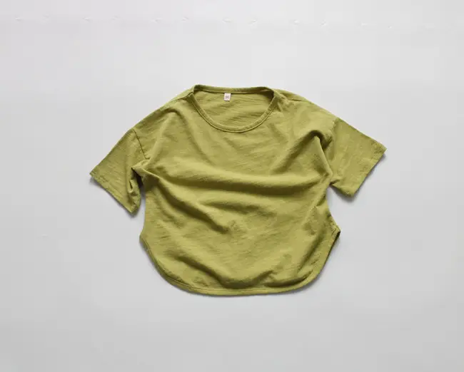2026 Spring Girls Base Layer T-Shirt Brown Round Neck Loose Fit Cotton - Image 6