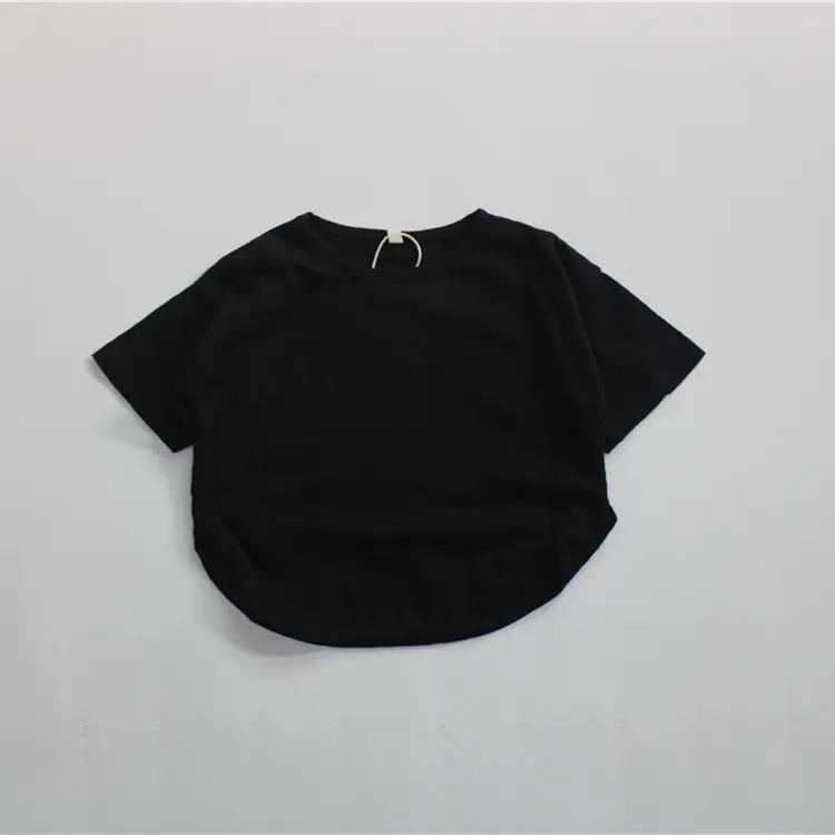 2026 Spring Girls Base Layer T-Shirt Brown Round Neck Loose Fit Cotton - Image 7