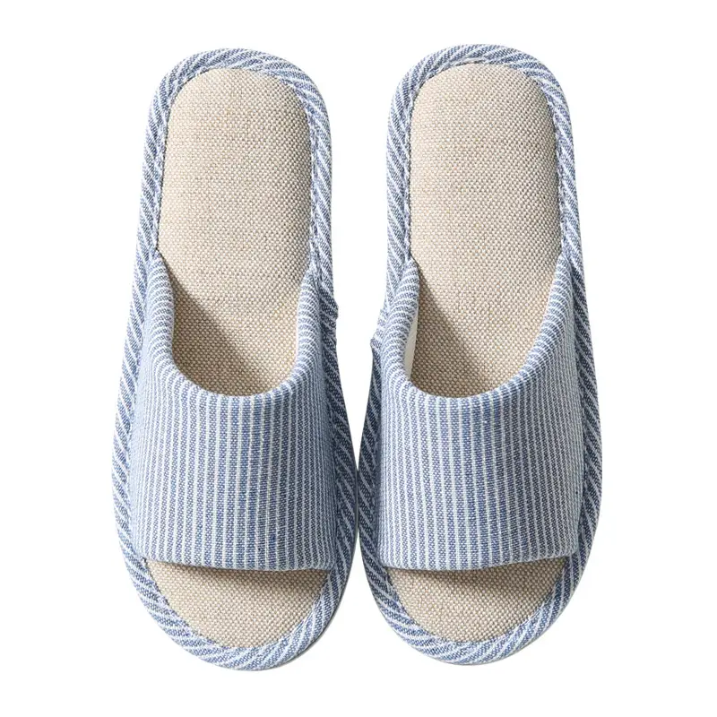 Spring and summer cotton and linen slippers men's home four seasons indoor non-slip simple couple autumn and winter cotton linen linen slippers women