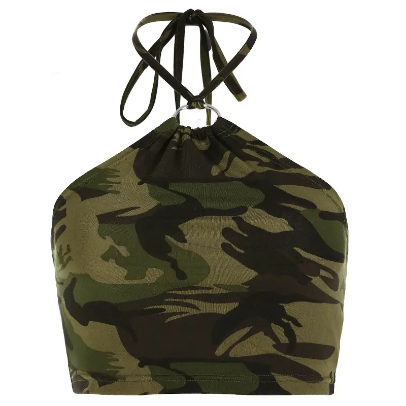 Camouflage Camisole with Halterneck Sleeveless Top - Image 5