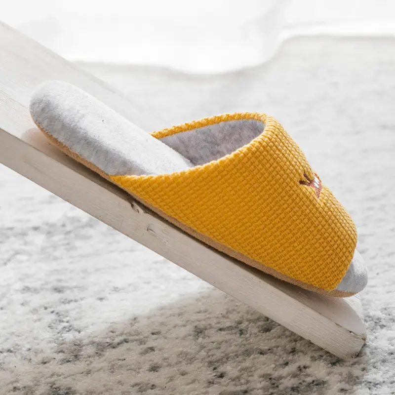 New Open-Toe Indoor Summer Cotton Slippers for Couples, Suitable for Men and Women, Quiet Floor Slippers for Home Use