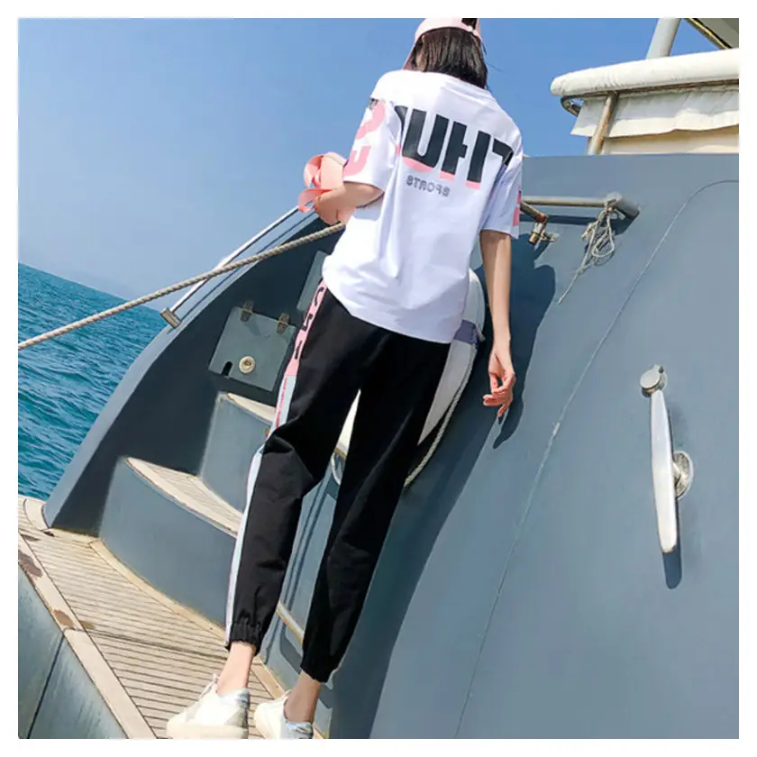 Women Sports Suit Pink Black Hip Hop Casual Two-Piece 2026 - Image 6